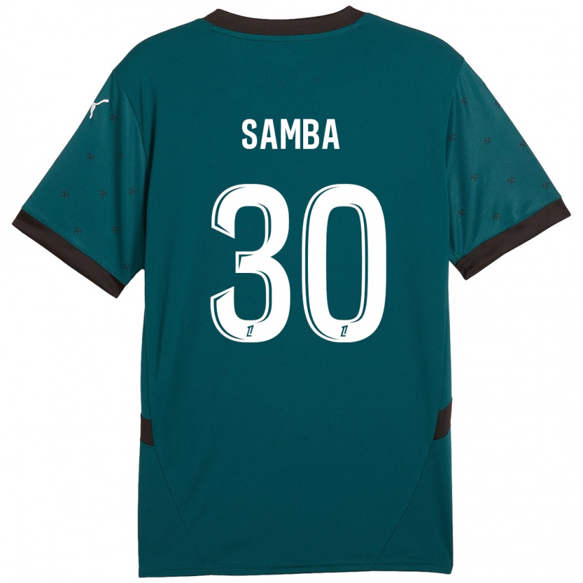 Kinder Brice Samba #30 Dunkelgrün Auswärtstrikot Trikot 2024/25 T-Shirt Österreich