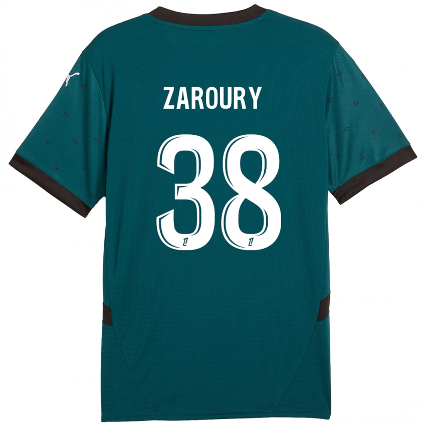 Kinder Anass Zaroury #38 Dunkelgrün Auswärtstrikot Trikot 2024/25 T-Shirt Österreich