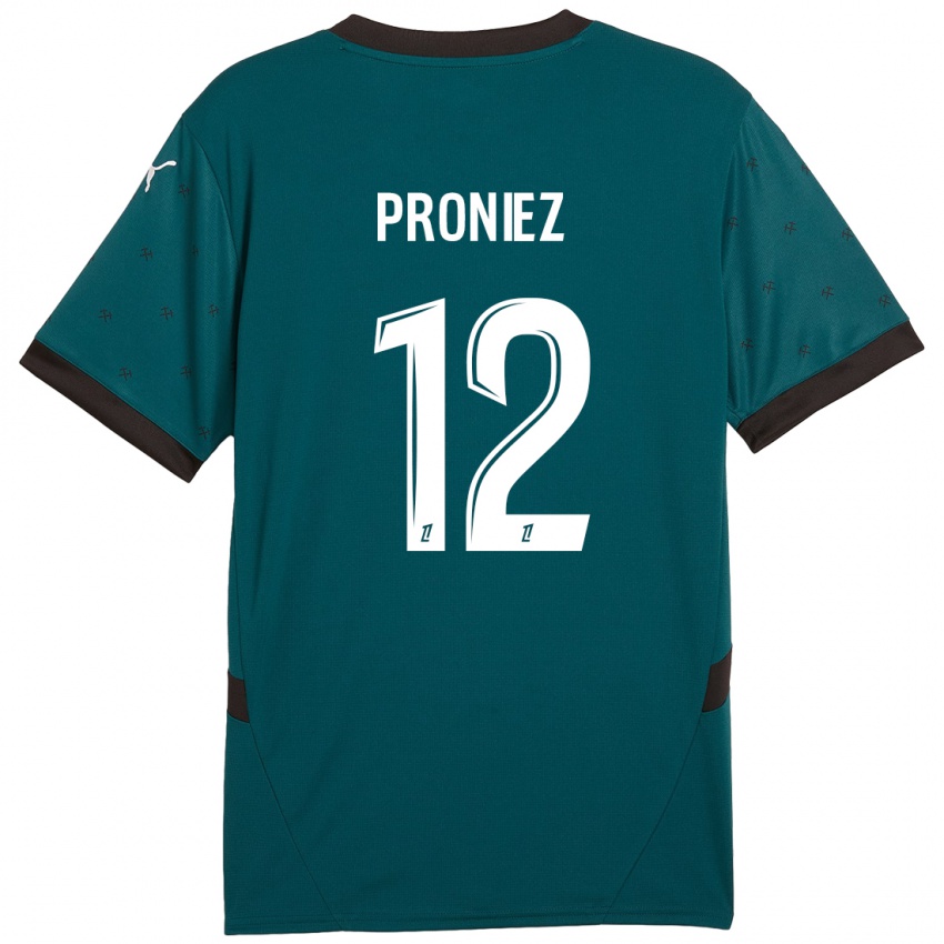 Kinder Fany Proniez #12 Dunkelgrün Auswärtstrikot Trikot 2024/25 T-Shirt Österreich