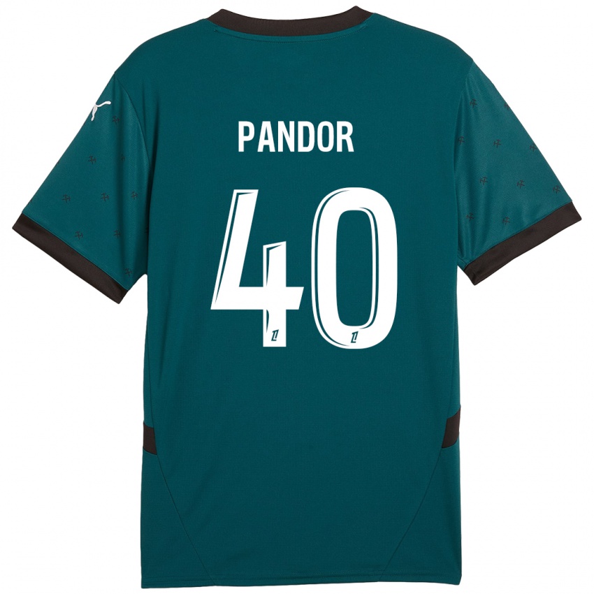 Kinder Yannick Pandor #40 Dunkelgrün Auswärtstrikot Trikot 2024/25 T-Shirt Österreich