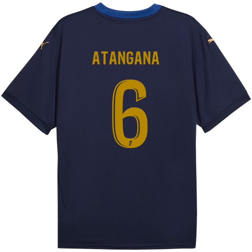 Kinder Valentin Atangana Edoa #6 Marineblau Gold Auswärtstrikot Trikot 2024/25 T-Shirt Österreich