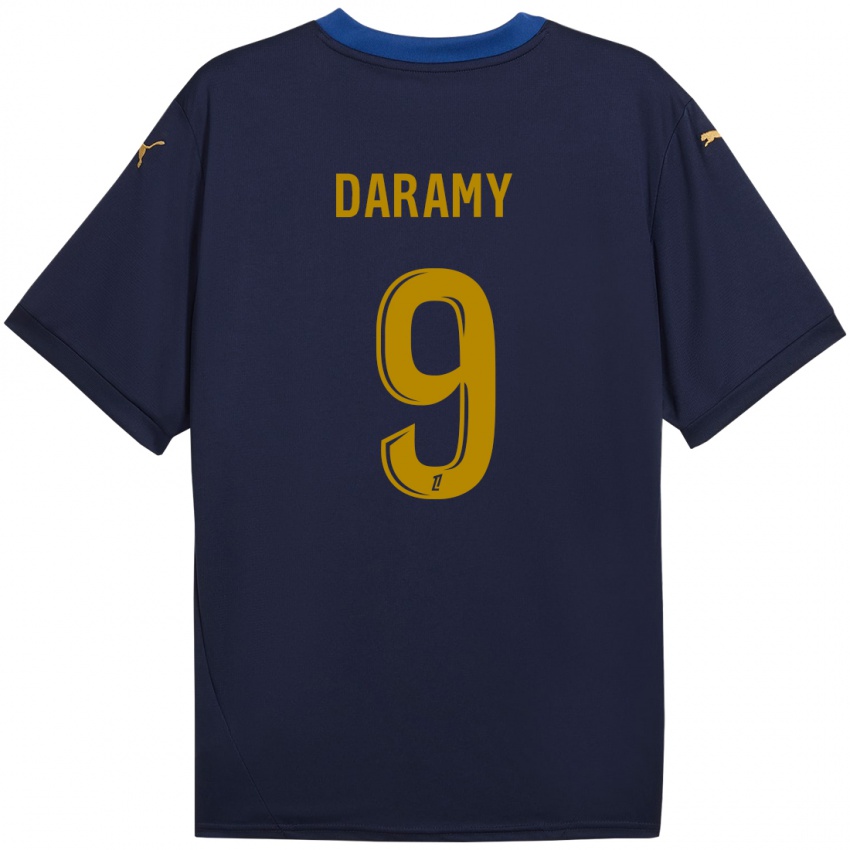 Kinder Mohamed Daramy #9 Marineblau Gold Auswärtstrikot Trikot 2024/25 T-Shirt Österreich