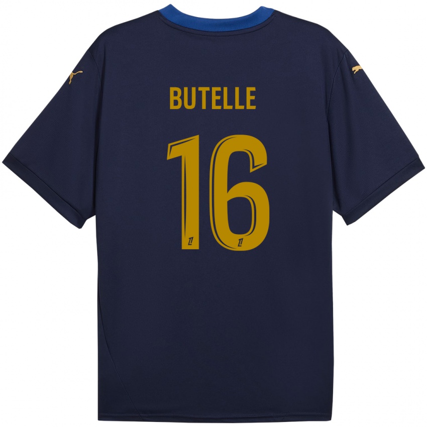 Kinder Ludovic Butelle #16 Marineblau Gold Auswärtstrikot Trikot 2024/25 T-Shirt Österreich