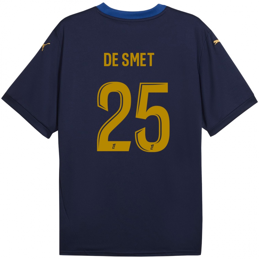 Kinder Thibault De Smet #25 Marineblau Gold Auswärtstrikot Trikot 2024/25 T-Shirt Österreich