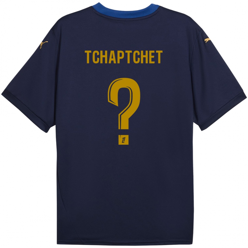 Kinder Arthur Tchaptchet #0 Marineblau Gold Auswärtstrikot Trikot 2024/25 T-Shirt Österreich