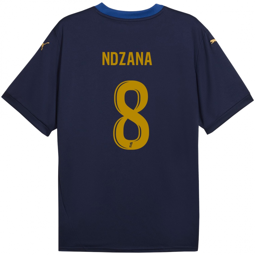 Kinder Colette Ndzana Fegue #8 Marineblau Gold Auswärtstrikot Trikot 2024/25 T-Shirt Österreich