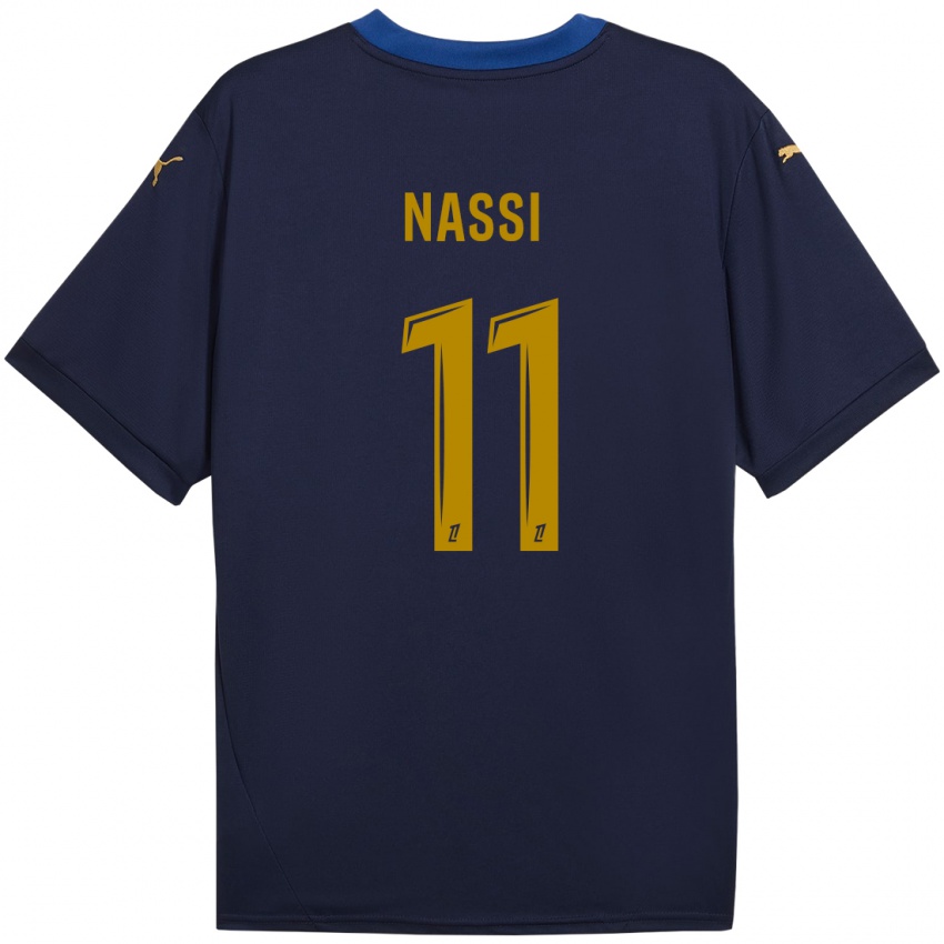 Kinder Jade Nassi #11 Marineblau Gold Auswärtstrikot Trikot 2024/25 T-Shirt Österreich