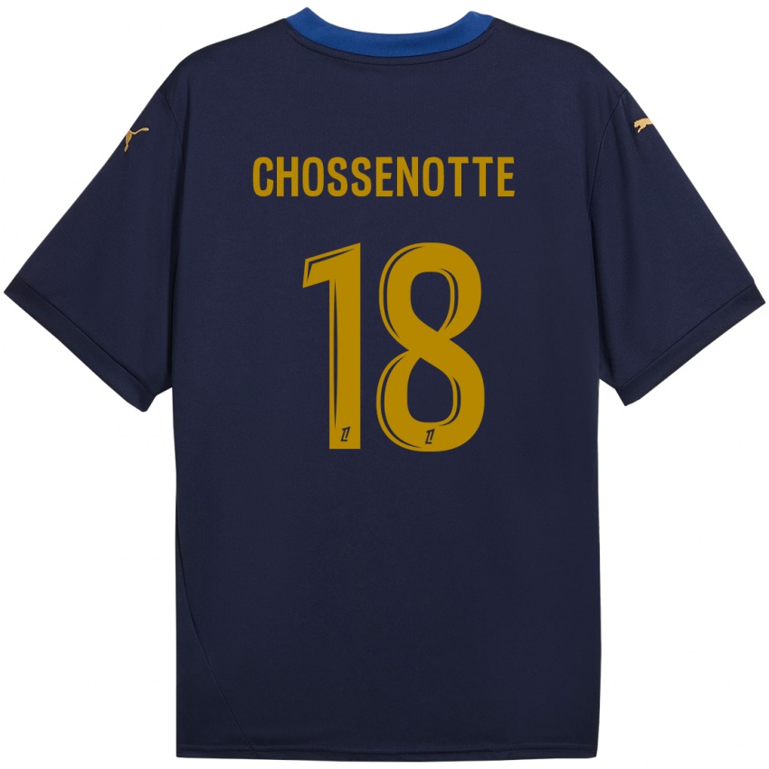 Kinder Shana Chossenotte #18 Marineblau Gold Auswärtstrikot Trikot 2024/25 T-Shirt Österreich