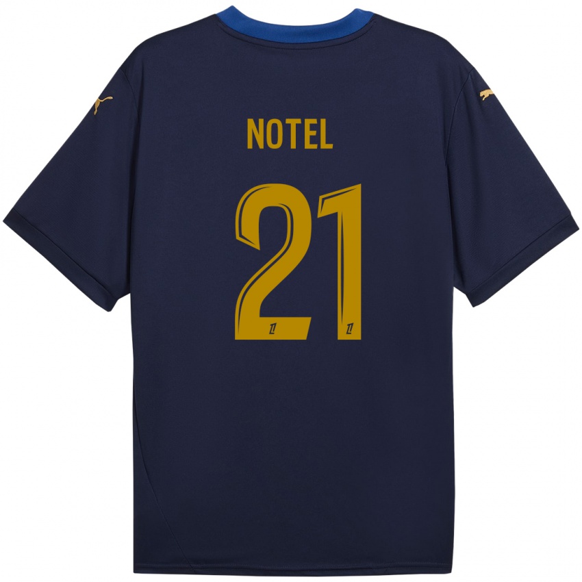 Kinder Lea Notel #21 Marineblau Gold Auswärtstrikot Trikot 2024/25 T-Shirt Österreich