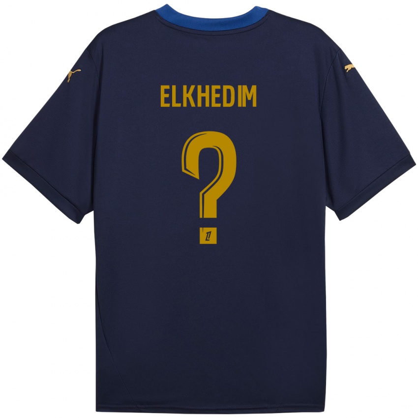 Kinder Abdenoor Elkhedim #0 Marineblau Gold Auswärtstrikot Trikot 2024/25 T-Shirt Österreich