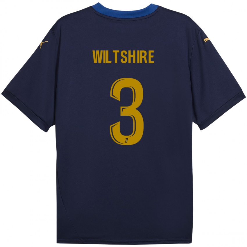 Kinder Tiernny Wiltshire #3 Marineblau Gold Auswärtstrikot Trikot 2024/25 T-Shirt Österreich