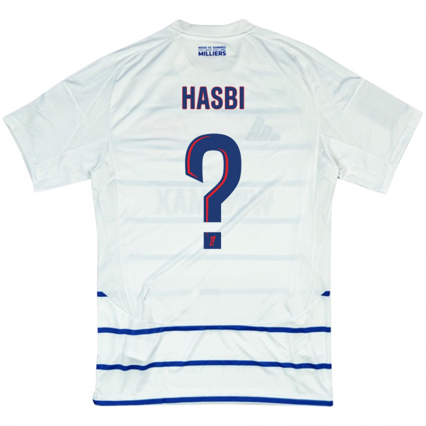 Kinder Walid Hasbi #0 Weiß Blau Auswärtstrikot Trikot 2024/25 T-Shirt Österreich