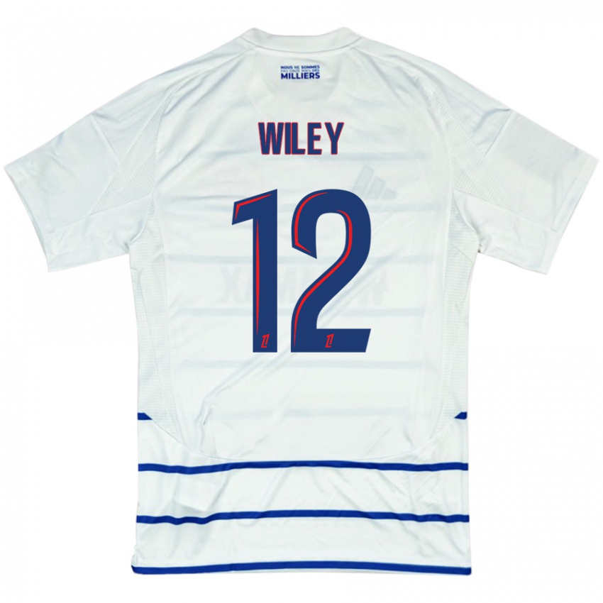 Kinder Caleb Wiley #12 Weiß Blau Auswärtstrikot Trikot 2024/25 T-Shirt Österreich