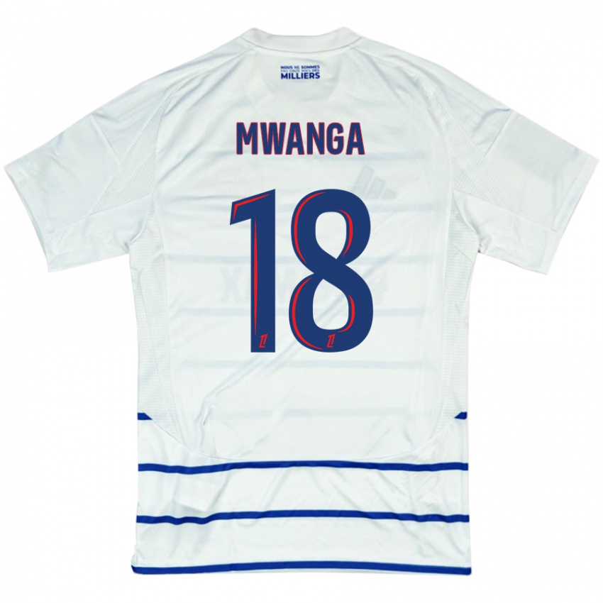 Kinder Junior Mwanga #18 Weiß Blau Auswärtstrikot Trikot 2024/25 T-Shirt Österreich