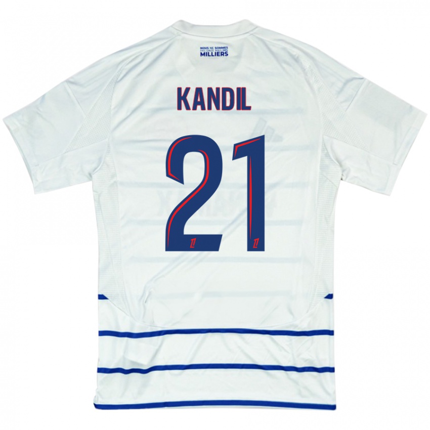 Kinder Nordine Kandil #21 Weiß Blau Auswärtstrikot Trikot 2024/25 T-Shirt Österreich