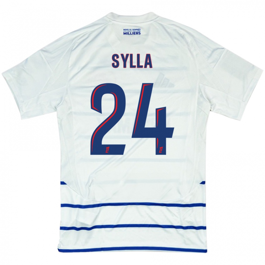 Kinder Abakar Sylla #24 Weiß Blau Auswärtstrikot Trikot 2024/25 T-Shirt Österreich