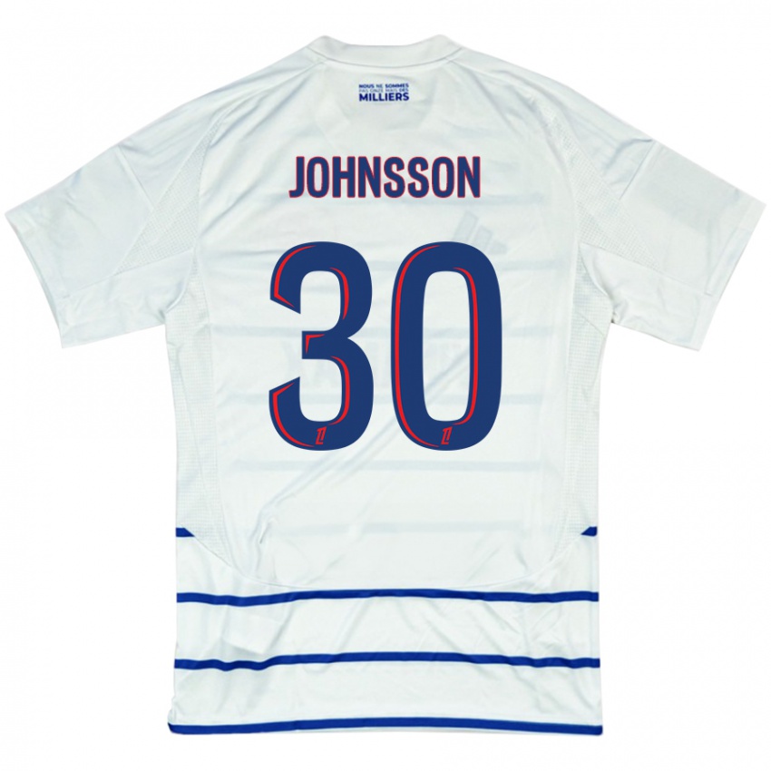 Kinder Karl-Johan Johnsson #30 Weiß Blau Auswärtstrikot Trikot 2024/25 T-Shirt Österreich