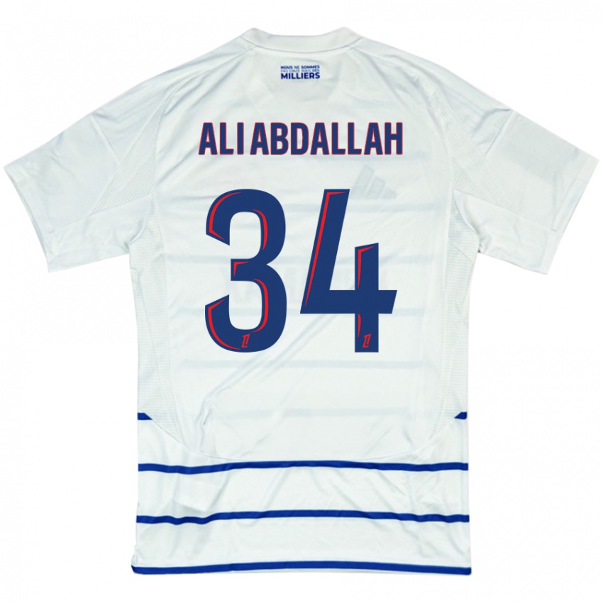 Kinder Aboubacar Ali Abdallah #34 Weiß Blau Auswärtstrikot Trikot 2024/25 T-Shirt Österreich