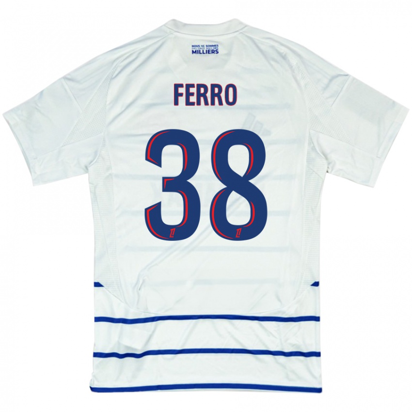 Kinder Nolan Ferro #38 Weiß Blau Auswärtstrikot Trikot 2024/25 T-Shirt Österreich