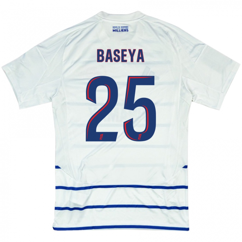 Kinder Steven Baseya #25 Weiß Blau Auswärtstrikot Trikot 2024/25 T-Shirt Österreich