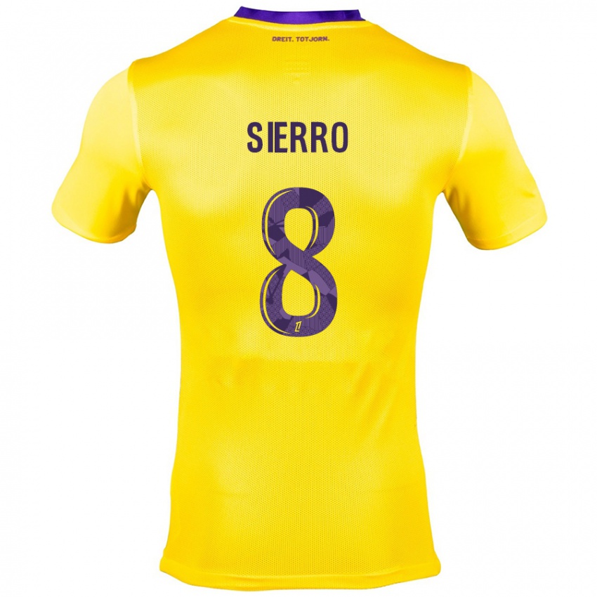 Kinder Vincent Sierro #8 Gelb Lila Auswärtstrikot Trikot 2024/25 T-Shirt Österreich