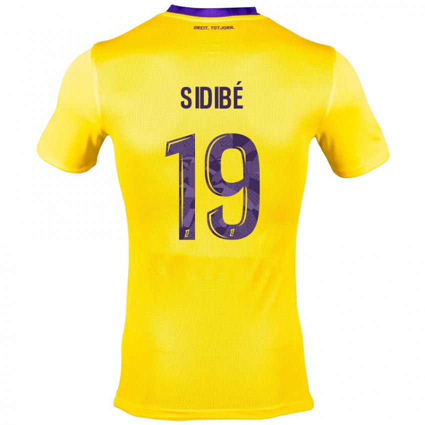 Kinder Djibril Sidibé #19 Gelb Lila Auswärtstrikot Trikot 2024/25 T-Shirt Österreich