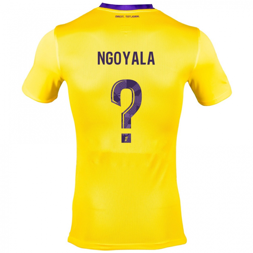 Kinder Frédéric Efuele Ngoyala #0 Gelb Lila Auswärtstrikot Trikot 2024/25 T-Shirt Österreich