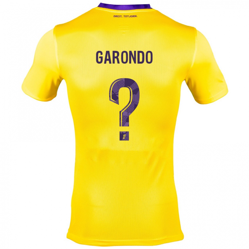 Kinder Thibaud Garondo #0 Gelb Lila Auswärtstrikot Trikot 2024/25 T-Shirt Österreich