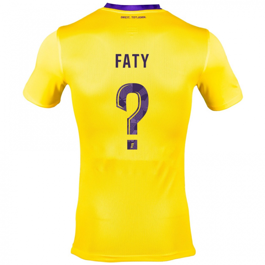 Kinder Enzo Faty #0 Gelb Lila Auswärtstrikot Trikot 2024/25 T-Shirt Österreich