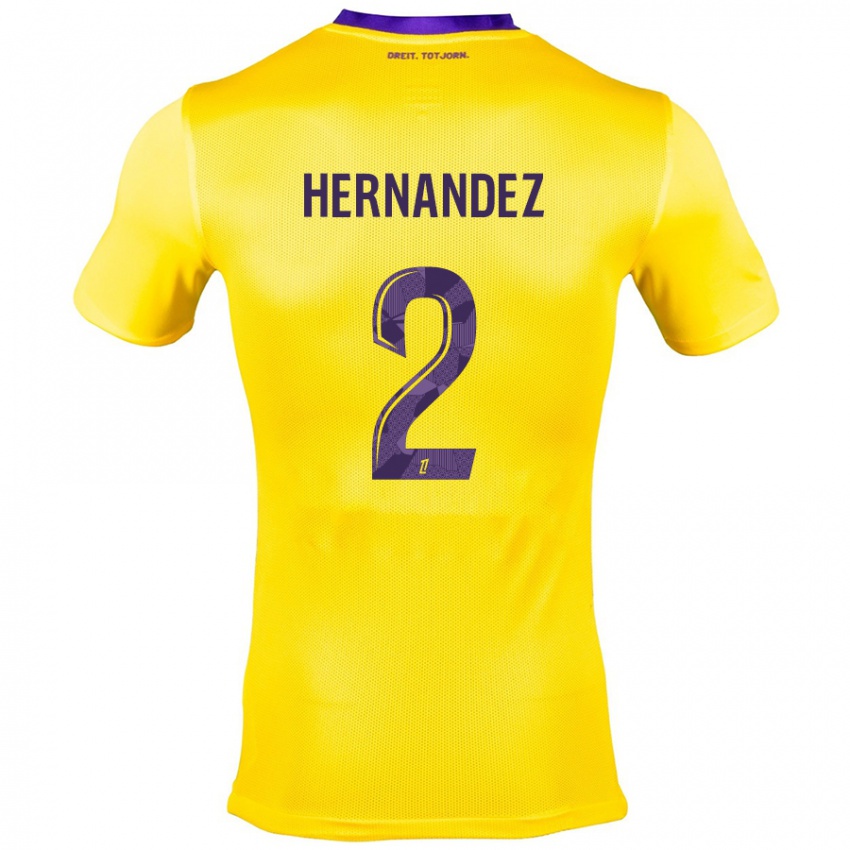 Kinder Lucie Hernandez #2 Gelb Lila Auswärtstrikot Trikot 2024/25 T-Shirt Österreich