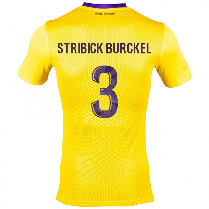 Kinder Laetitia Stribick-Burckel #3 Gelb Lila Auswärtstrikot Trikot 2024/25 T-Shirt Österreich