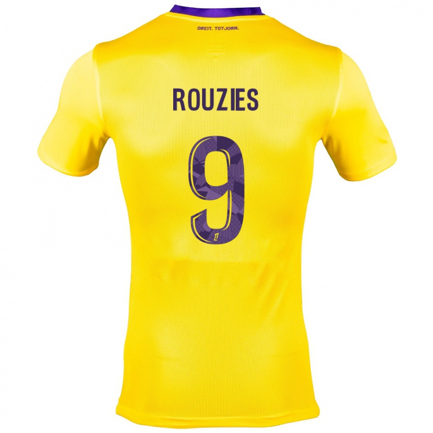 Kinder Manon Rouzies #9 Gelb Lila Auswärtstrikot Trikot 2024/25 T-Shirt Österreich