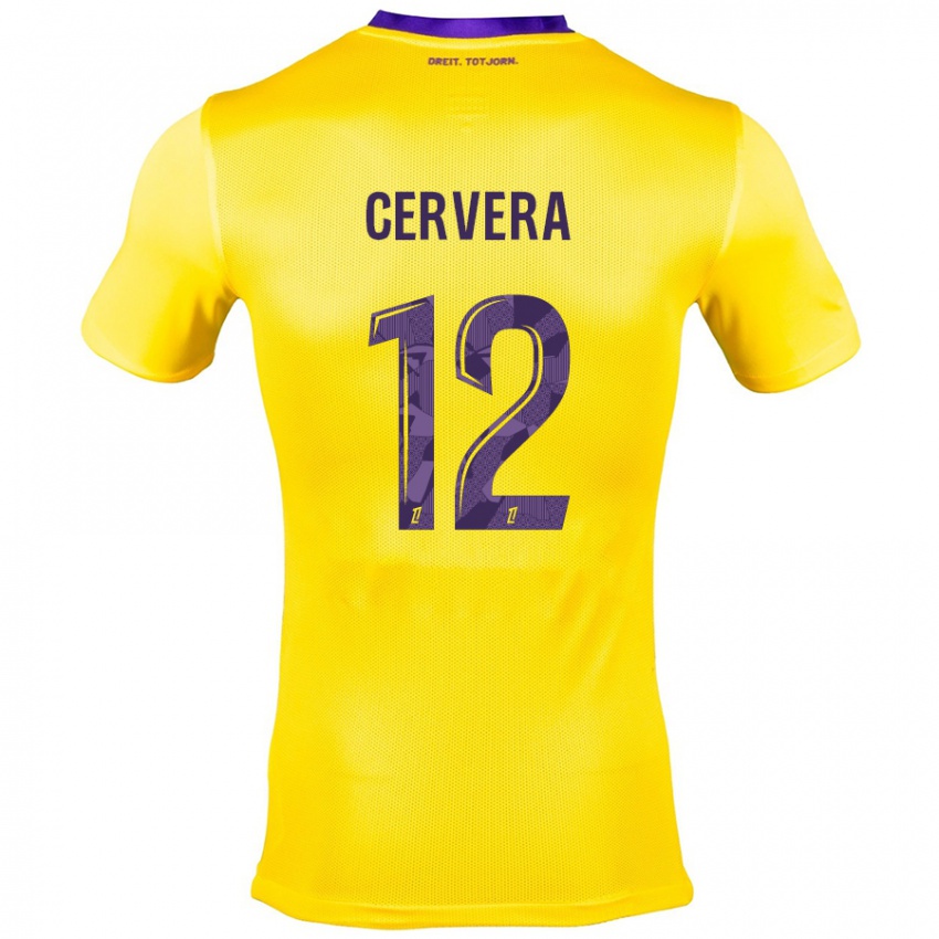 Kinder Laurianne Cervera #12 Gelb Lila Auswärtstrikot Trikot 2024/25 T-Shirt Österreich