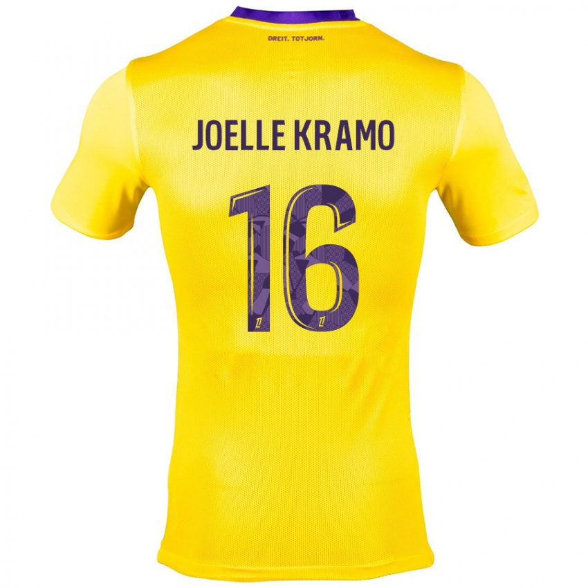 Kinder Marie Joelle Kramo #16 Gelb Lila Auswärtstrikot Trikot 2024/25 T-Shirt Österreich