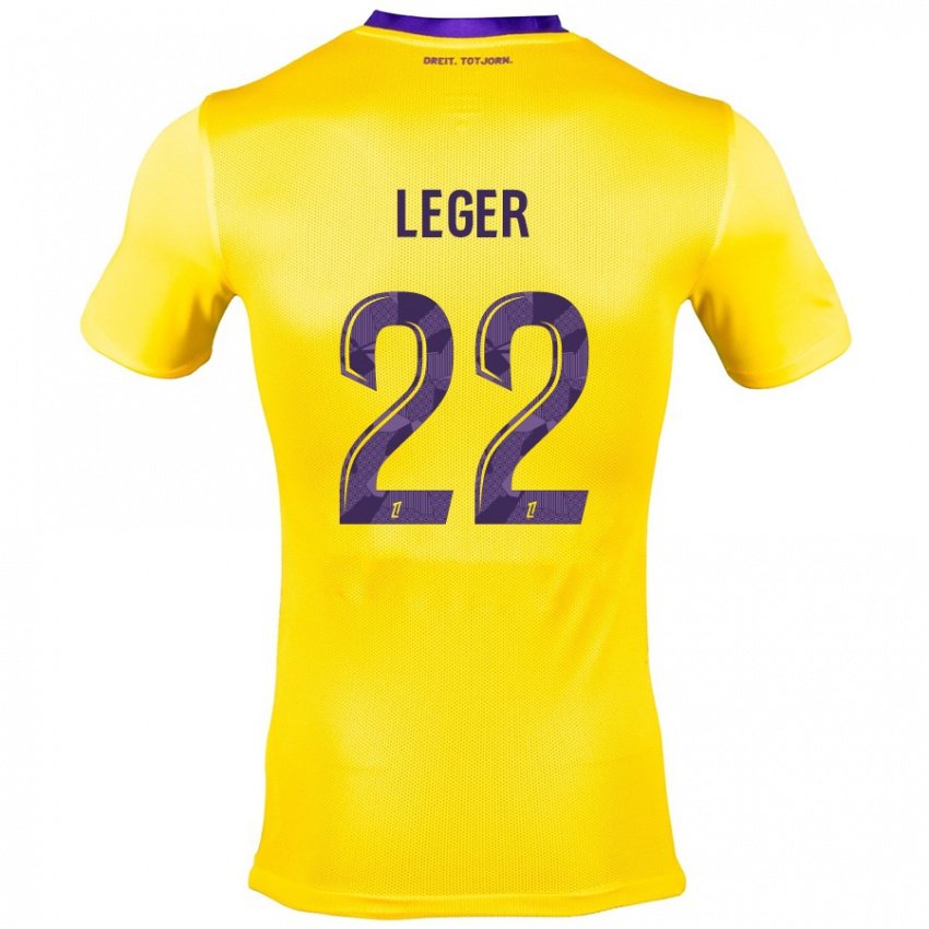 Kinder Christelle Léger #22 Gelb Lila Auswärtstrikot Trikot 2024/25 T-Shirt Österreich