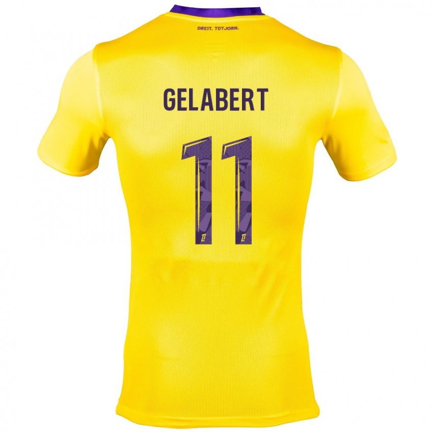 Kinder César Gelabert #11 Gelb Lila Auswärtstrikot Trikot 2024/25 T-Shirt Österreich