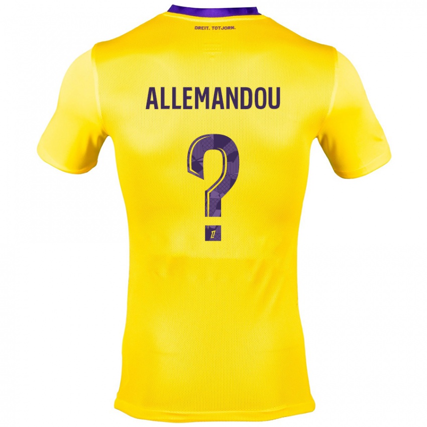 Kinder Teddy Allemandou #0 Gelb Lila Auswärtstrikot Trikot 2024/25 T-Shirt Österreich