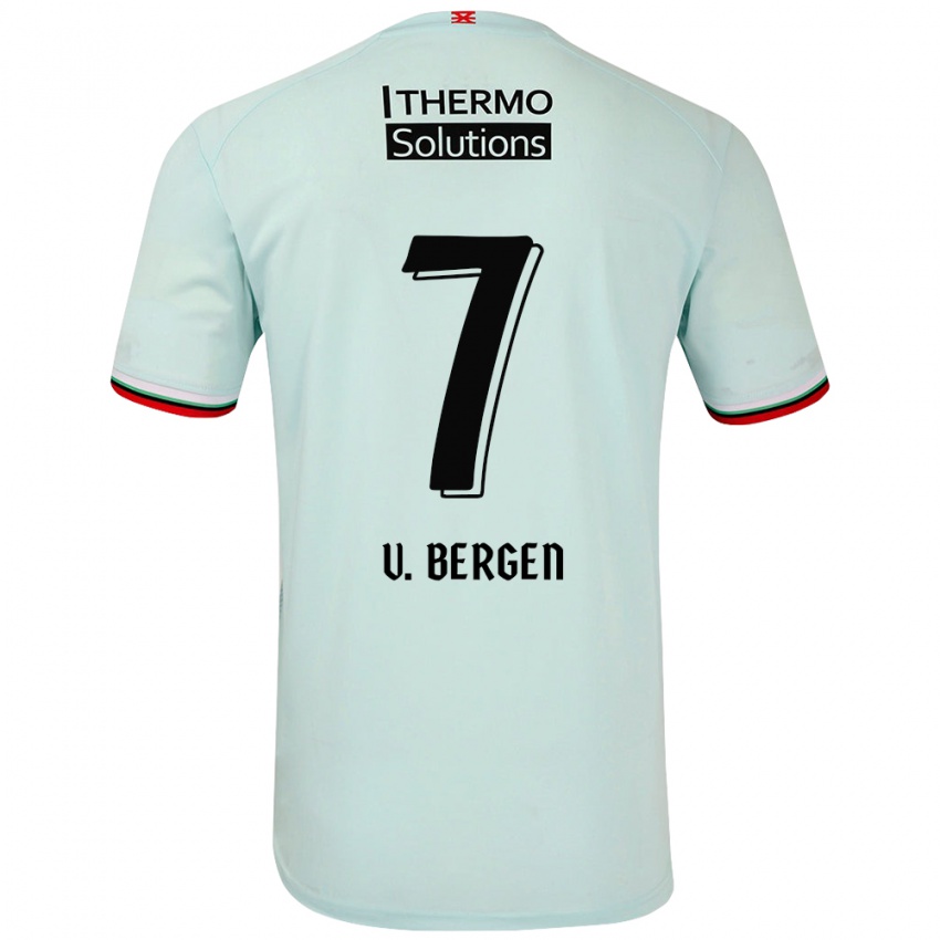 Kinder Mitchell Van Bergen #7 Hellgrün Auswärtstrikot Trikot 2024/25 T-Shirt Österreich