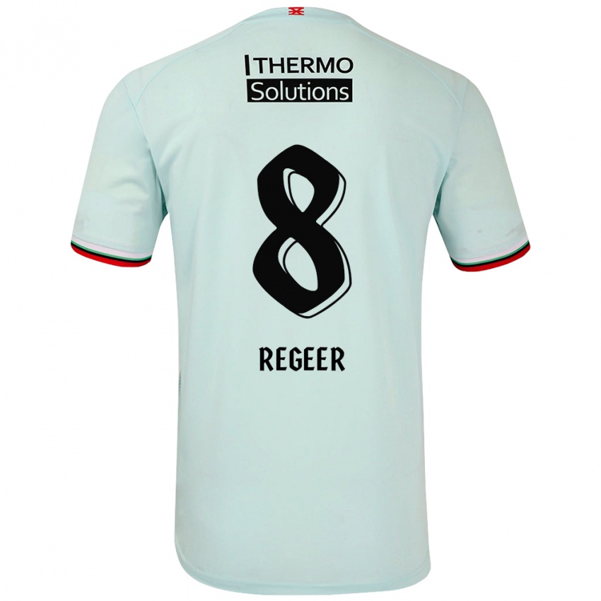 Kinder Youri Regeer #8 Hellgrün Auswärtstrikot Trikot 2024/25 T-Shirt Österreich