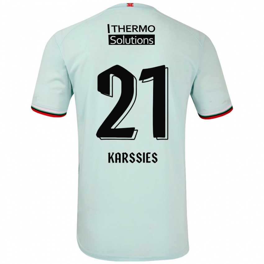 Kinder Sam Karssies #21 Hellgrün Auswärtstrikot Trikot 2024/25 T-Shirt Österreich