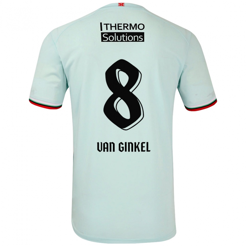 Kinder Danique Van Ginkel #8 Hellgrün Auswärtstrikot Trikot 2024/25 T-Shirt Österreich