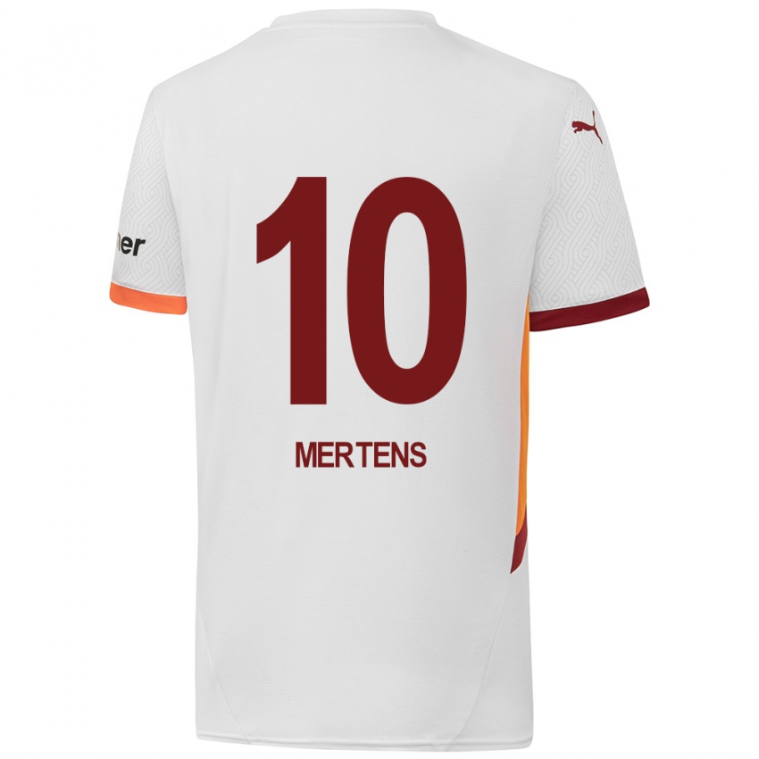 Kinder Dries Mertens #10 Weiß Gelb Rot Auswärtstrikot Trikot 2024/25 T-Shirt Österreich