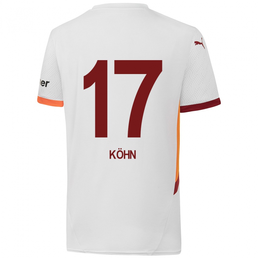 Kinder Derrick Köhn #17 Weiß Gelb Rot Auswärtstrikot Trikot 2024/25 T-Shirt Österreich