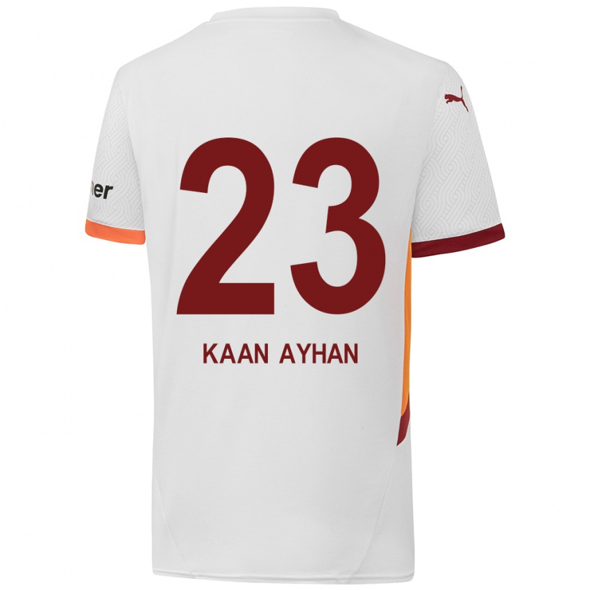 Kinder Kaan Ayhan #23 Weiß Gelb Rot Auswärtstrikot Trikot 2024/25 T-Shirt Österreich