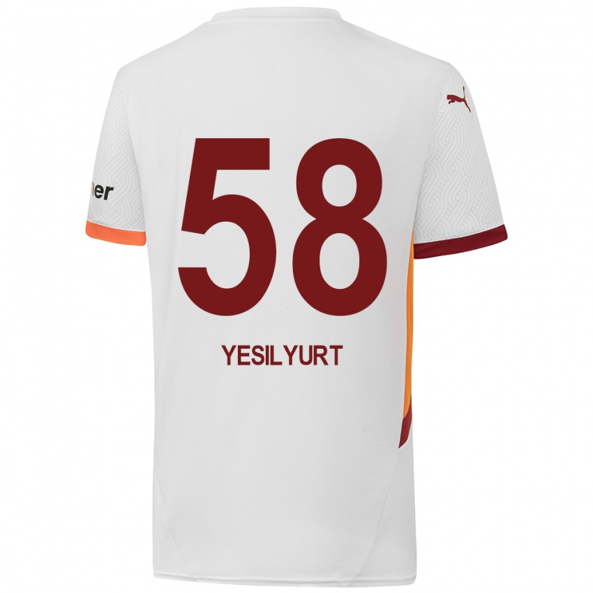 Kinder Ali Yeşilyurt #58 Weiß Gelb Rot Auswärtstrikot Trikot 2024/25 T-Shirt Österreich