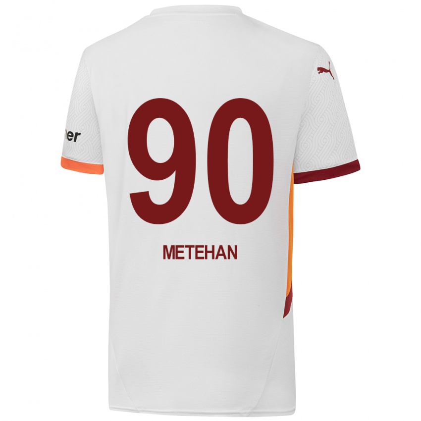 Kinder Metehan Baltacı #90 Weiß Gelb Rot Auswärtstrikot Trikot 2024/25 T-Shirt Österreich