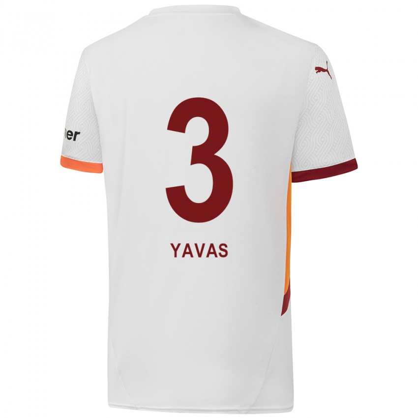 Kinder Arda Yavas #3 Weiß Gelb Rot Auswärtstrikot Trikot 2024/25 T-Shirt Österreich