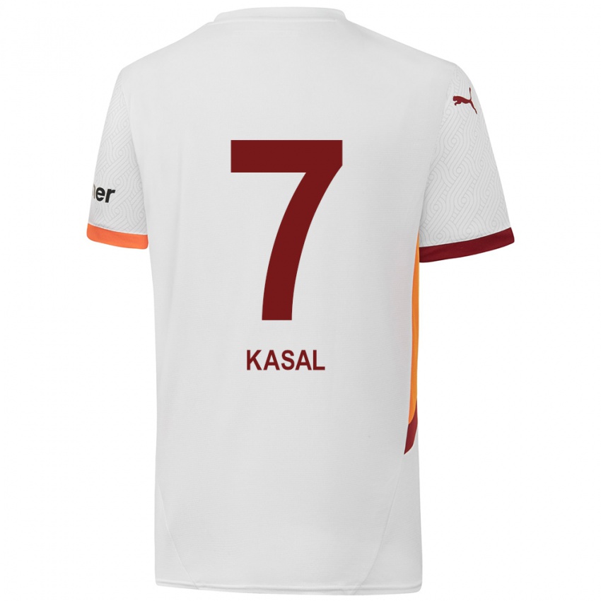 Kinder Yasin Kasal #7 Weiß Gelb Rot Auswärtstrikot Trikot 2024/25 T-Shirt Österreich