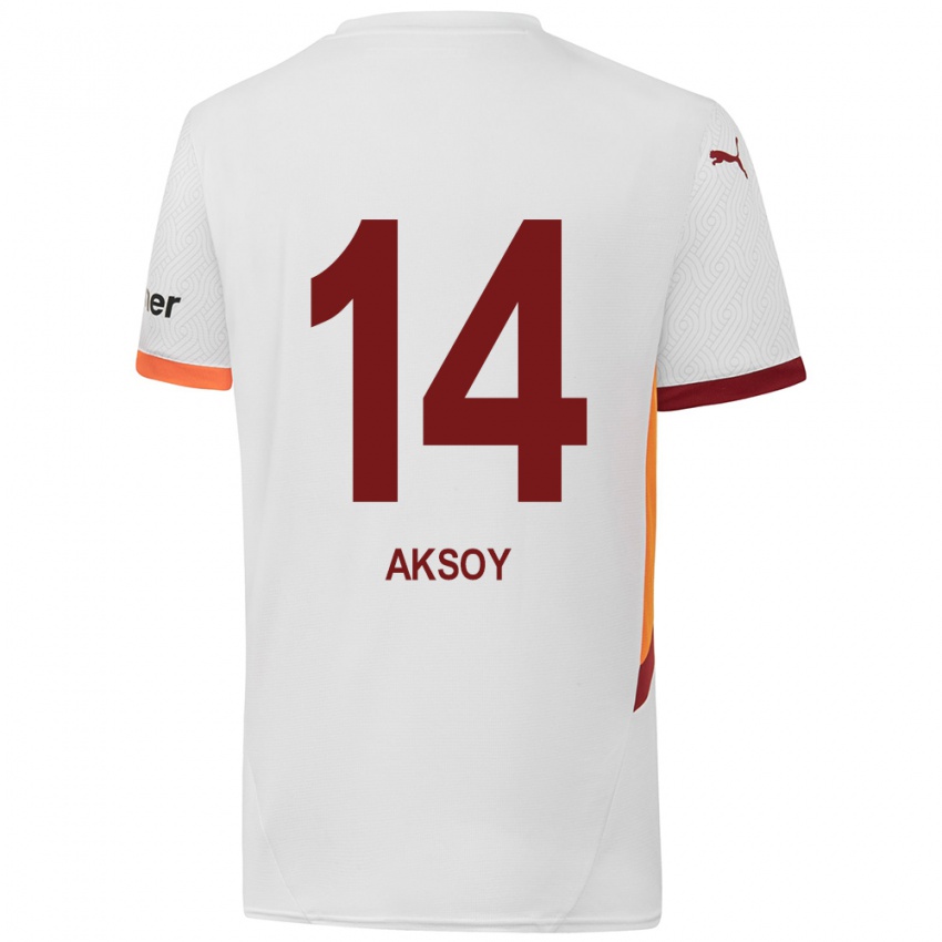 Kinder Berkan Aksoy #14 Weiß Gelb Rot Auswärtstrikot Trikot 2024/25 T-Shirt Österreich