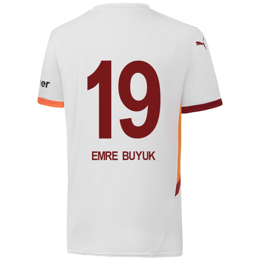 Kinder Enes Emre Büyük #19 Weiß Gelb Rot Auswärtstrikot Trikot 2024/25 T-Shirt Österreich